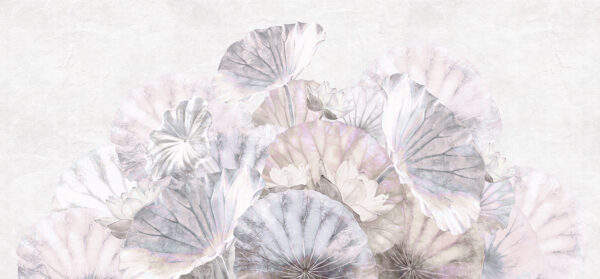 Papier peint feuilles de perle