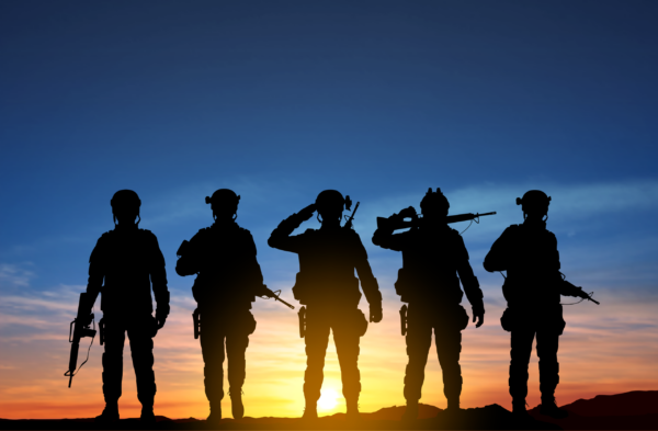 Papier peint Silhouette militaire