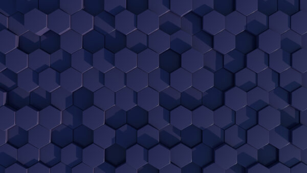 Papier peint Hexagones bleu marine