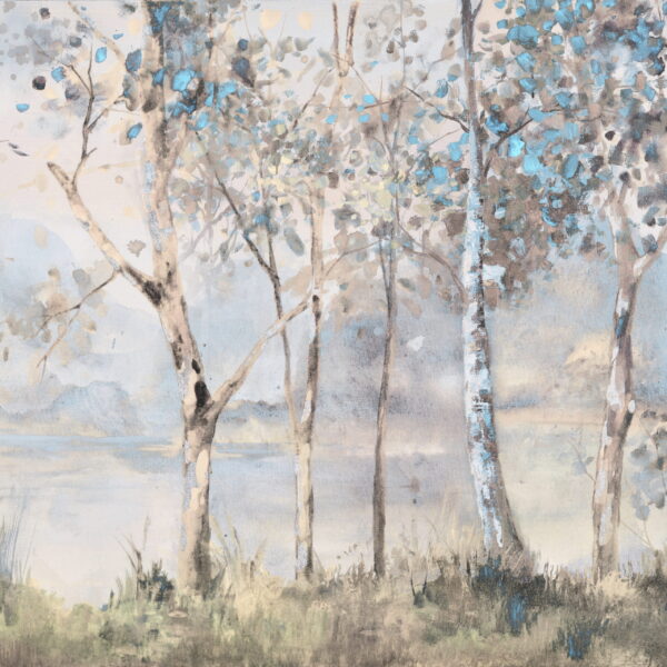 Papier peint Le silence de la forêt dans le bleu