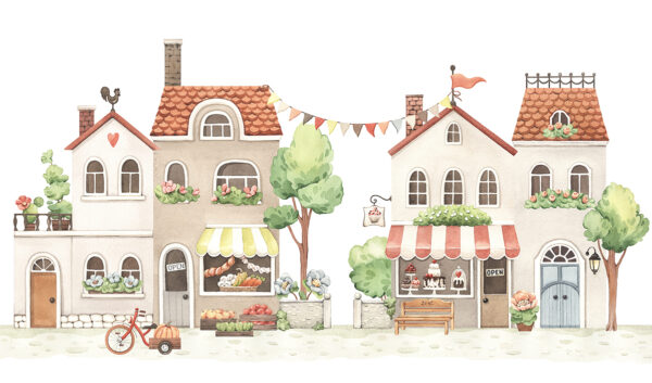 Papier peint Une petite ville