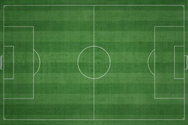 Papier peint Terrain de football vert avec lignes