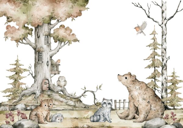 Papier peint Le monde forestier des tout-petits