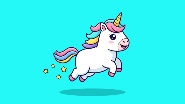 Papier peint Licorne arc-en-ciel